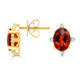 2tct Citrine Earring with 0.09tct Diamonds set in 14K Yellow Gold