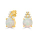 3.63 Opal Earrings with 0.09tct Diamond set in 14K Yellow Gold