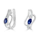 0.5tct Sapphire Earring with 0.07tct Diamonds set in 14K White Gold