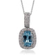 1.16ct Aquamarine pendant with 0.25ct diamonds set in 14K white gold