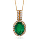 1.94ct Emerald pendant with 0.34ct diamonds set in 14K yellow gold