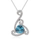 1.17ct Aquamarine pendant with 0.26tct diamonds set in 14K white gold