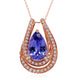 2.71ct Tanzanite pendant with 0.27tct diamonds set in 14K rose gold