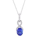 1.63ct Tanzanite pendant with 0.16ct diamonds set in 14K white gold