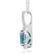 2.97ct Blue Zircon Pendant With 0.30tct Diamonds Set In 14kt White Gold