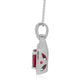 1.96ct Rubelite pendant with 0.34tct diamonds set in 14K white gold