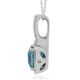 2.97ct Blue Zircon Pendant With 0.27tct Diamonds Set In 14kt White Gold