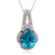 2.97ct Blue Zircon Pendant With 0.23tct Diamonds Set In 14kt White Gold