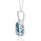 2.97ct Blue Zircon Pendant With 0.23tct Diamonds Set In 14kt White Gold