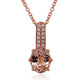 2.37ct Morganite pendant with 0.08tct diamonds set in 14K rose gold