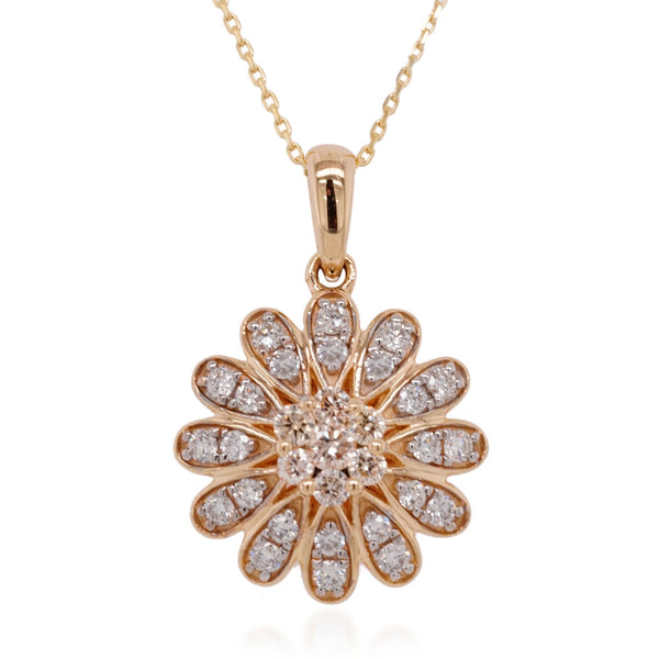 0.17ct Yellow Diamond Necklaces with 0.27ct diamonds set in 14K yellow gold