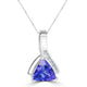 2.39Ct Tanzanite Pendant With 0.10Tct Diamonds Set In 14K White Gold