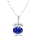 2.43Ct Tanzanite Pendant With 0.10Tct Diamonds Set In 14K White Gold