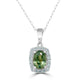 1.57Ct Demantoid Garnet Pendant With 0.25Tct Diamonds Set In 14K White Gold