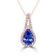 2.06ct Tanzanite Pendant with 0.23ct Diamonds set in 14K Rose Gold