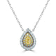 0.20Tct Yellow Diamond Pendant With 0.28Tct Accent Diamonds Set In 18K Two Tone Gold