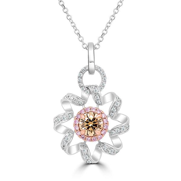 0.45ct Diamond Pendant with 0.42ct Diamonds set in 18K Two Tone