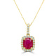 1.30Ct Ruby Pendant With 0.17Tct Diamonds Set In 14K Yellow Gold