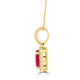 1.30Ct Ruby Pendant With 0.17Tct Diamonds Set In 14K Yellow Gold