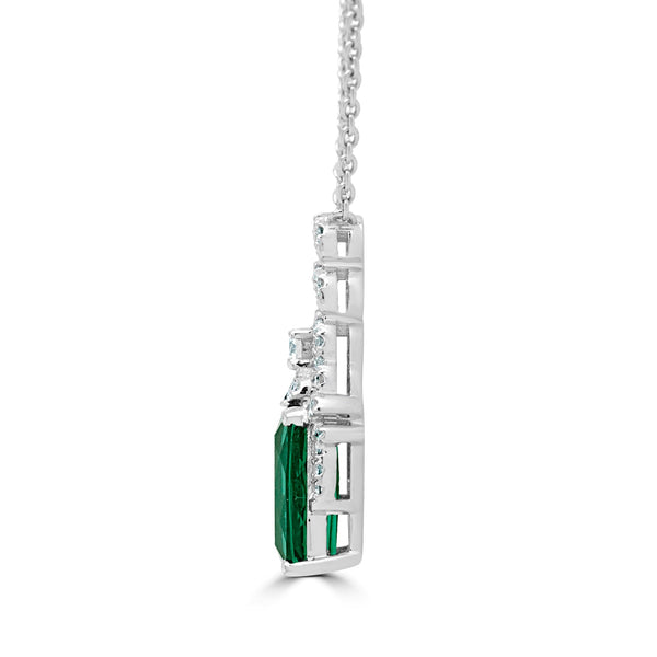 1.62Ct Tourmaline Pendant With 0.14Tct Diamonds Set In 14K White Gold