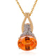 1.78ct Mandarin Garnet Necklaces with 0.05tct diamonds set in 14K yellow gold