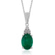 1.09ct Emerald pendant with 0.06ct diamonds set in 14K white gold