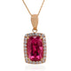 2.64ct Tourmaline pendant with 0.36tct diamonds set in 14K yellow gold