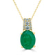 2.21Ct Emerald Pendant With 014Tct Diamonds Set In 14K Yellow Gold