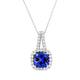 1.57Ct Tanzanite Pendant With 0.26Tct Diamonds Set In 18K White Gold