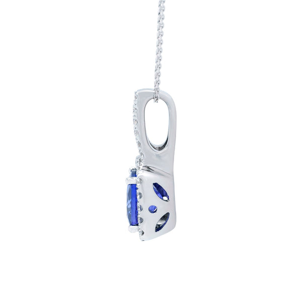 1.57Ct Tanzanite Pendant With 0.26Tct Diamonds Set In 18K White Gold