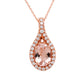 1.49ct Morganite Necklaces With 0.27tct Diamonds Set In 14kt Rose Gold