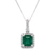 2.39ct Emerald pendant with 0.27tct diamonds set in 14K white gold