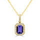 1.5ct Tanzanite Pendant with 0.23ct Diamonds set in 14K Yellow Gold