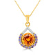 4.75ct Mandarin Garnet Pendants with 0.08tct Tanzanite set in 14K Yellow Gold