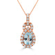 1.57ct Aquamarine Pendant with 1.57ct Diamonds set in 14K Rose Gold