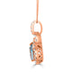 1.57ct Aquamarine Pendant with 1.57ct Diamonds set in 14K Rose Gold