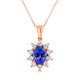 1.42ct Tanzanite Pendant with 0.61ct Diamonds set in 14K Rose Gold