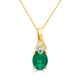 1.89Ct Emerald Pendant With 0.17Tct Diamonds Set In 14K Yellow Gold