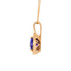 1.62ct Tanzanite pendant with 0.16tct diamonds set in 14K yellow gold