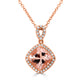 2.58Ct Morganite Pendant With 0.21Tct Diamonds Set In 14K Rose Gold