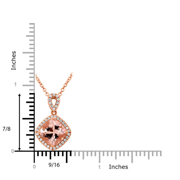 2.58Ct Morganite Pendant With 0.21Tct Diamonds Set In 14K Rose Gold