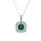 1.18ct Emerald pendant with 0.51tct diamonds set in 14K yellow gold