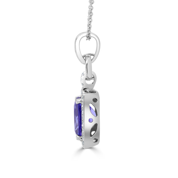 4.54 Tanzanite Pendants with 0.4tct Diamond set in 14K White Gold