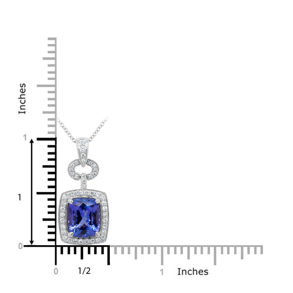 4.54 Tanzanite Pendants with 0.4tct Diamond set in 14K White Gold