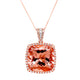 18.55ct Morganite pendant with 0.53tct diamonds set in 14K two tone gold