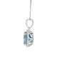 4.25ct Blue Zircon pendant with diamonds 0.17tct diamonds set in 14K white gold