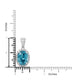 4.25ct Blue Zircon pendant with diamonds 0.17tct diamonds set in 14K white gold