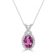 2.06 Unheated Sapphire Pendant With 0.24Tct Diamonds Set In 14K White Gold