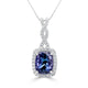 3.4ct Teal Pendant with 0.39tct Diamonds set in 14K White Gold