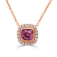 1.01ct Sapphire necklaces  with 0.16tct diamonds set in 14KT rose gold